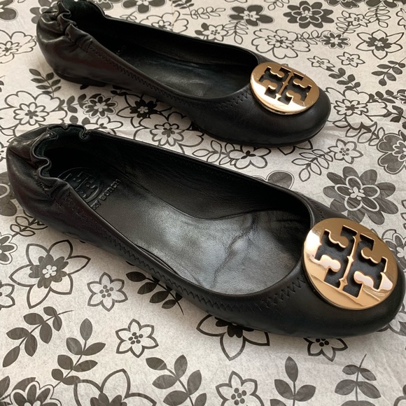 Tory Burch Reva Flats, Black, Size 7 - Picture 6 of 11